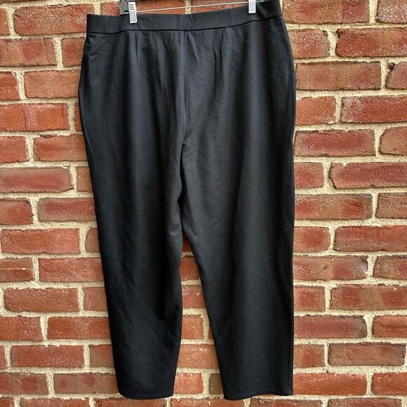 Eileen Fisher $228 Women's Boiled Wool Jersey Carrot Pant Black medium - Picture 6 of 9